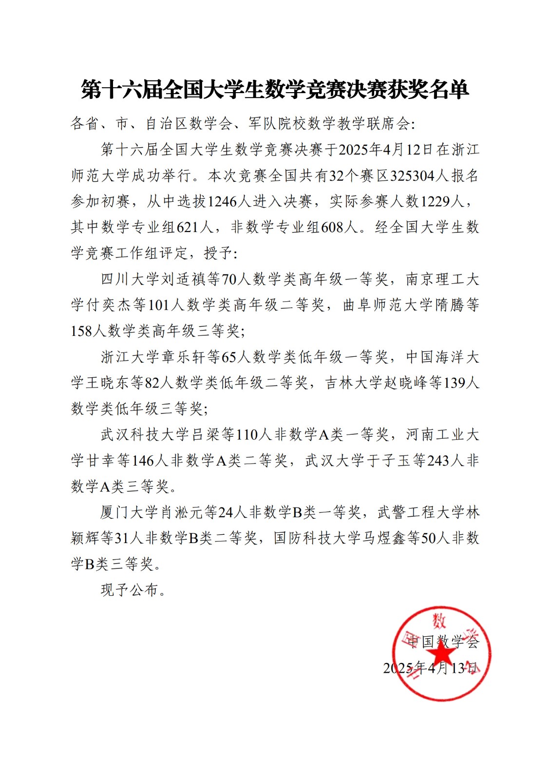 第十六全国大学生数学竞赛决赛获奖名单_1.jpg